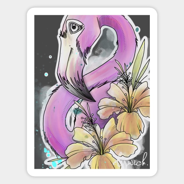 flamingo Magnet by elywick